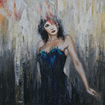 Abstract woman in navy